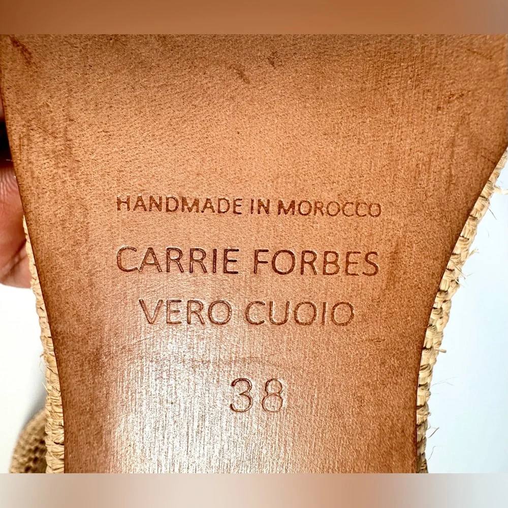 Carrie Forbes Raffia Women’s Loafers Morrocan Handmade. Size : EU 38 US 7.5